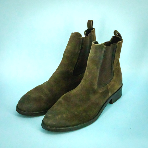 Thursday Boot Company Size 10 Brown Duchess Suede Leather Pull On Chelsea Boots - Picture 1 of 8